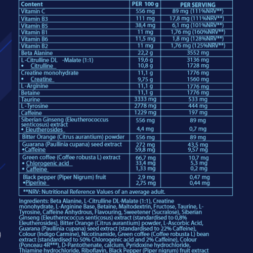 Pre-workout THE KING 16g Sample - Afbeelding 3